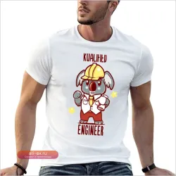 Футболка с принтом "Koalified Engineer" (Коала-инженер)