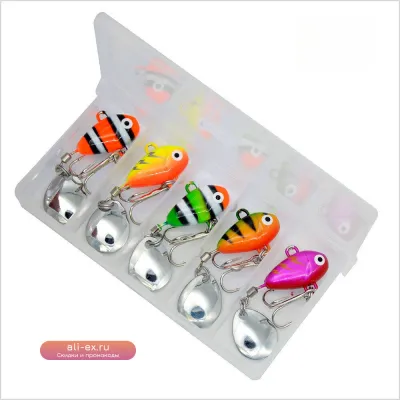 Комплект металлических мини-блесен VIB Spoon Jig 10г/16г