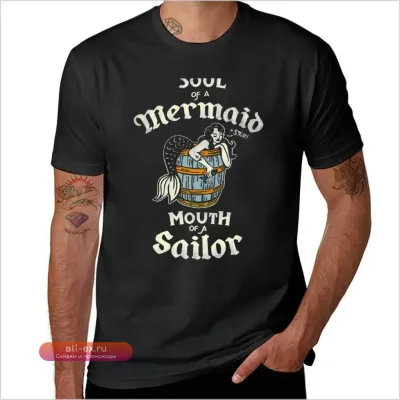 Футболка унисекс с принтом "New Soul Of A Mermaid, Mouth Of A Sailor"