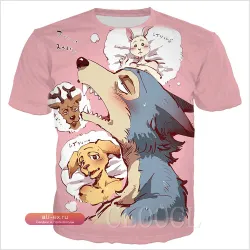 Футболки Аниме Beastars 3D Принт с коротким рукавом для мужчин и женщин S-7XL