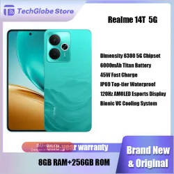 Смартфон realme 14T 5G с процессором Dimensity 6300, аккумулятором 6000 мАч, 6.67" AMOLED 120 Гц и защитой IP69