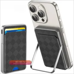 Магнитный Power Bank 5000mAh Card Bag с подставкой, беспроводная зарядка и запасная батарея для iPhone и Xiaomi