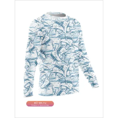 Pro Men Fishing Shirt с длинным рукавом и защитой от УФ