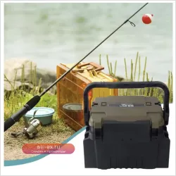 Ящик для рыболовных снастей ILURE Big Fishing Tool Box с держателем для удилища и подстаканником