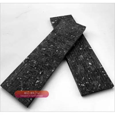 Материал для рукояти ножа из карбона Marbled CF Shred, серебристый, для самостоятельного изготовления