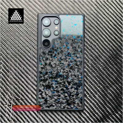 Чехол из настоящего глянцевого кованого карбона с магнитами для Samsung S25/S24/S23/S22/S21 Ultra, A13/A14/A15/A16/A54/A55/A23/A73/A24/A25/A05s