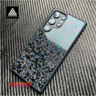Чехол из настоящего глянцевого кованого карбона с магнитами для Samsung S25/S24/S23/S22/S21 Ultra, A13/A14/A15/A16/A54/A55/A23/A73/A24/A25/A05s