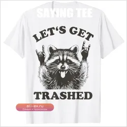 Футболка "Lets Get Trashed" с енотом-пандой