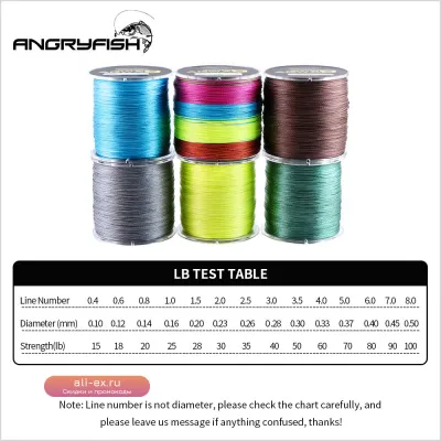 Плетенка Angryfish X9 PE Line 9 Strands 500M 10-70LB Коричневая