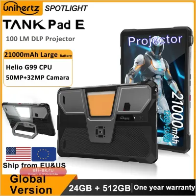 Защищенный планшет Unihertz 8849 TANK PAD E с проектором, 21000 мАч, 120 Гц, IP68/IP69K, 24ГБ+512ГБ, Android 14