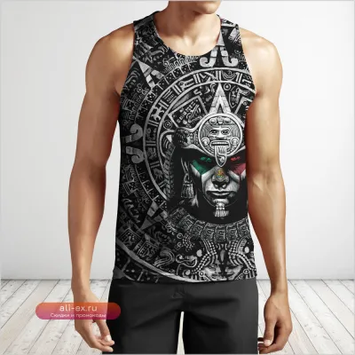 Футболка Aztec Warrior 3D - унисекс, с принтом в мексиканском стиле, Harajuku