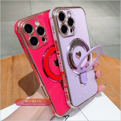 Прозрачный чехол-подставка из ТПУ для iPhone 16/15/14/13/12/11 Pro Max Plus для девушек