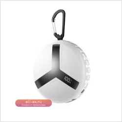 Power Bank 10000mAh с выдвижным кабелем, крючком и супербыстрой зарядкой 22.5W