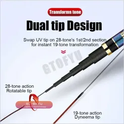 Телескопическое удилище для рыбалки из карбона 3.6-9 м
