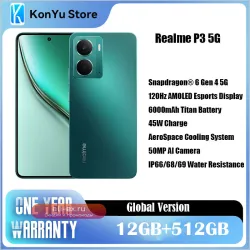 Смартфон realme P3 5G, Snapdragon 6 Gen 4, 12/512 ГБ, AMOLED 120 Гц, 6000 мАч