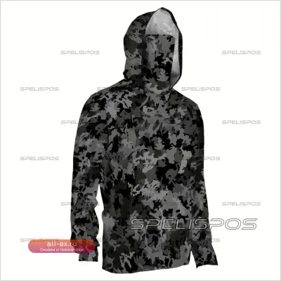 Толстовка для рыбалки Angling Wear с защитой от УФ UPF50+, камуфляжная, дышащая, для серфинга и пляжа