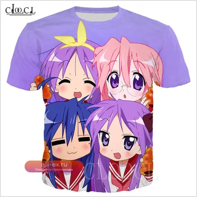 Футболка "Lucky Star" с 3D принтом в стиле аниме для мужчин и женщин