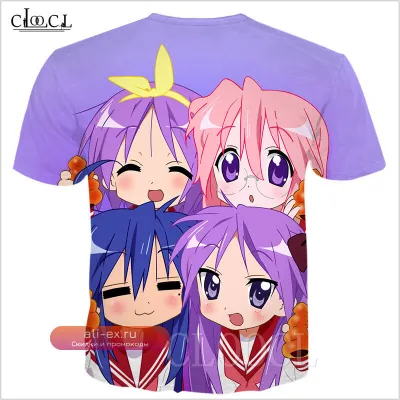 Футболка "Lucky Star" с 3D принтом в стиле аниме для мужчин и женщин