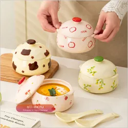 Керамическая пиала для супа с ручками, для тушения и запекания, оптом