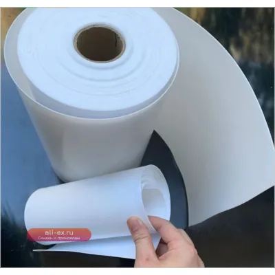 Плёнка PTFE белая, высокопрочная, термостойкая, толщина 0.1-0.5 мм, размер 300x500 мм