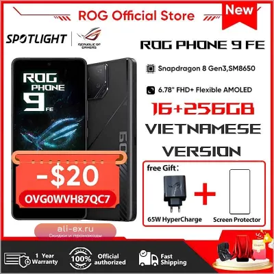 ASUS ROG Phone 9 FE 5G Global Version: Snapdragon 8 Gen 3, 185Hz FHD, 5500mAh, 65W, Android 15