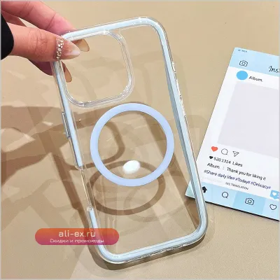 Чехол для iPhone 16 INS-стиль минимализм, конфетный цвет, магнитный, противоударный