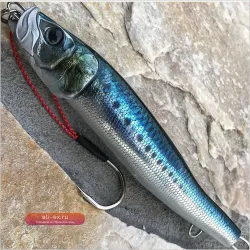 Имитация тунца LUYA 100g для морской рыбалки с дальним забросом, люрексом и двойными крючками
