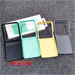 Чехол для Samsung Galaxy Z Flip 6 из эко-кожи, противоударный