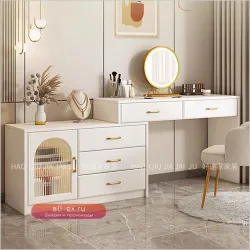 Туалетный столик для спальни с зеркалом и хранением Modern White