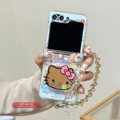 Чехол Hello Kitty для Samsung Galaxy Z Flip6/Flip5/Flip7 с MagSafe, противоударный