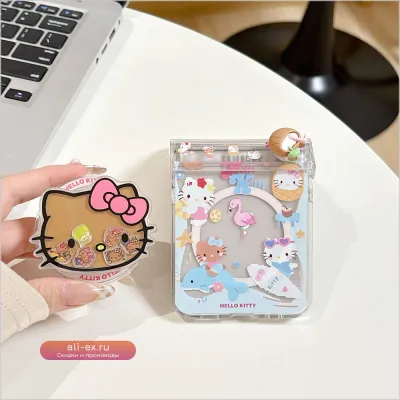 Чехол Hello Kitty для Samsung Galaxy Z Flip6/Flip5/Flip7 с MagSafe, противоударный