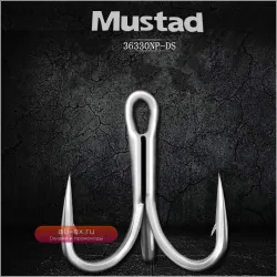 Крючки тройные Mustad 36330 Strong Sharp Solid Barbed для глубоководной рыбалки