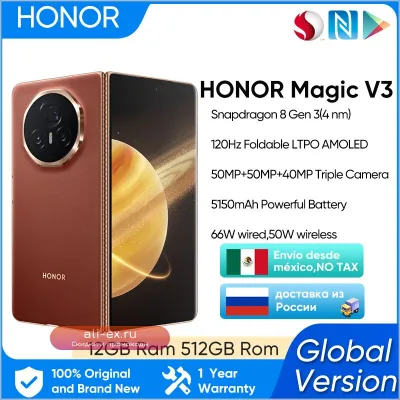 Honor Magic V3 5G Global Foldable Snapdragon 8 Gen 3 7.92" 120Hz AMOLED 50MP 5150mAh 66W NFC