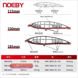 NOEBY Golden Gun 60г - тонущий воблер для дальних забросов
