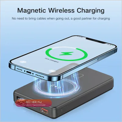 PHOMAX Портативный Магнитный Беспроводной Power Bank с LED Индикатором