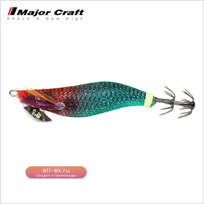 Японские силиконовые приманки MajorCraft Big Eye Blow Tube для морской рыбалки с деревянными креветками и крючками против запутывания