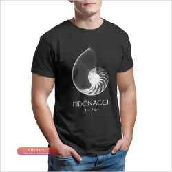 Футболка "Золотая спираль" Fibonacci (хлопок, винтаж, 4XL, 5XL)