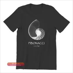 Футболка "Золотая спираль" Fibonacci (хлопок, винтаж, 4XL, 5XL)