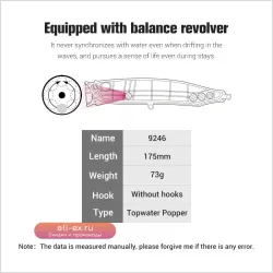 Noeby Feed Popper 175mm 73g – топвотер воблер для трофейного лова тунца и амберджека