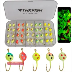 Крючки для зимней рыбалки THKFISH 40 шт., 3 г, светящиеся, для окуня и другой рыбы