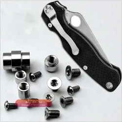 Винты рукояти из титанового сплава TC4 для ножа Spyderco Paramilitary 2 C81 с опорным валом и трубой для темляка