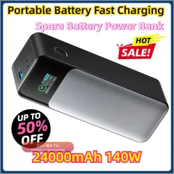 Powerbank 140W 24000mAh с быстрой зарядкой, 3 порта