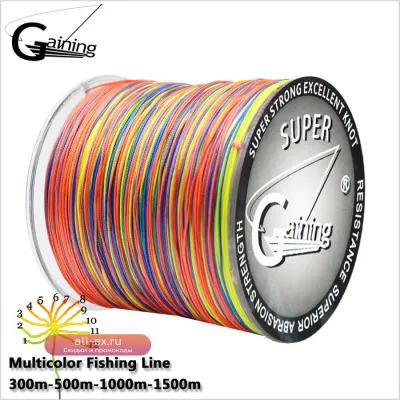 Леска плетёная 12 нитей Gaining, 300-1500м, PE, супер прочная, японская, для морской рыбалки и карпа
