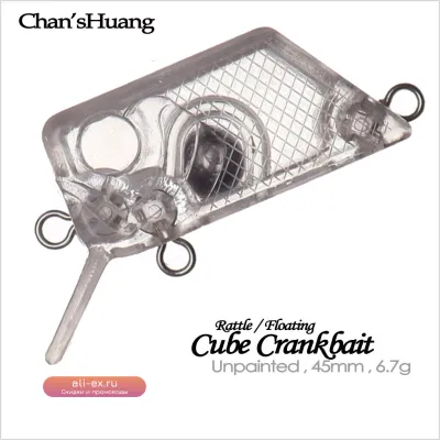 Chan’sHuang 30 шт. неокрашенные заготовки для приманок 4.5см/6.7г плавающие воблеры-кренкбейты с погремушкой для DIY рыбалки