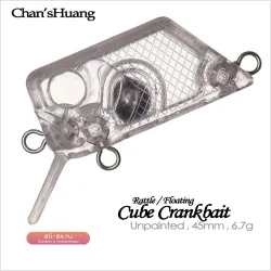 Chan’sHuang 30 шт. неокрашенные заготовки для приманок 4.5см/6.7г плавающие воблеры-кренкбейты с погремушкой для DIY рыбалки