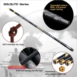 Удочка Goture GOLDLITE телескопическая 3.6-7.2 м, карбон, жесткость 2/8 3/7, для карпа и фидера
