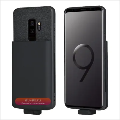 Выносной аккумулятор 5000mAh для Samsung S9 Plus с беспроводной зарядкой