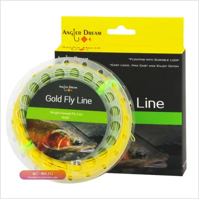 90FT WF 2-9F Gold — плавающая рыболовная леска Forward Floating Fly Fishing Line с петлёй