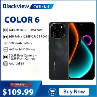 Смартфон Blackview COLOR 6 8/128GB 6.67" MTK G81 50MP 5000mAh Android 15