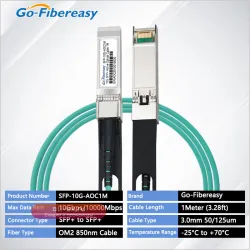 Активный оптический кабель SFP+ AOC 10G OM3 (1-50м) для Cisco, HW, MikroTik, Ubiquiti